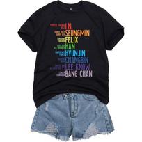 Kpop Felix T Shirt Bangchan Tees Hyunjin Changbin Seungmin Lee Know Han I S įvairiaspalvis