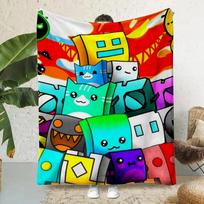 Geometry Dash vaizdo žaidimo margintas pledas Pledai iškylai Šiltas pledas Minkštas ir patogus pledas Namams Kelionėms Gimtadienio dovana 75x90cm