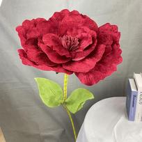 Giant Artificial Fake Flower Red Rose Flower Head New Simulation Velvet Peony Flowers 30cm