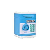 1PCS Piggy bank Creative Money box Automatic Mini Safe Coins Cash Saving Money Case Deposit Banknote Desktop Decor šviesiai mėlyna spalva