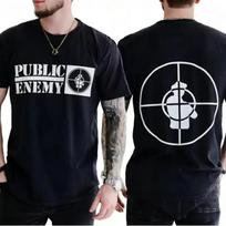 Public Enemy marškinėliai Fight The Power Vasariniai Medvilniniai Vyriški Moteriški Viršutiniai Drabužiai Trumpomis Rankovėmis Streetwear Laisvi Atsitiktiniai Madingi Y2k S juoda
