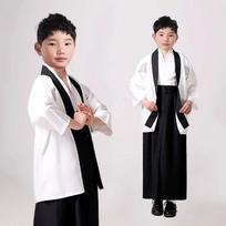 Retro kostiumas japonų samurajų vaikiškas kimono berniuko viršelis karnavalinio vakarėlio scenos pasirodymo kostiumas 150 balta