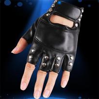 Vyriškos moteriškos odinės pirštinės su kniedėmis, puspirštės, punk roko, gotikinės, be pirštų galiukų, skirtos motociklo važiavimui, cosplay, vairavimui, treniruotėms, pasirodymams scenoje L juoda