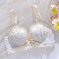 Fashion Women Lace Bras With Pad Girls Push Up Bras Backless Adjustable Floral Wireless Underwear For Female Sexy Lady Bras 38/85AB gray
