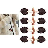 4 Pairs Horn Buttons Duffle Coat Jacket Fasteners Toggle Buttons Overcoat Decor kava