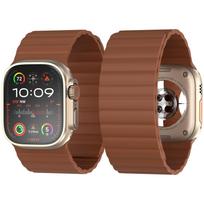 Nice Ultra wide Magnet Leather loop For Apple Watch band Series 11/10/9/8/7/6/5/4 42mm 44mm 45mm 46mm Strap 44mm45mm46mm49mm ruda