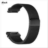 26mm 22mm 20mm Greitai keičiama apyrankė Garmin Fenix 8 7 Pro 7S 6X 6 5Plus Venu 3 Tactix 7 Milanese Loop Apyrankė Correa Fenix 8 7X dirželis QuickFit 20mm juoda