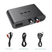NFC Bluetooth 5.2 Audio Receiver U Disk RCA 3.5mm 3.5 AUX Jack Stereo Music Wireless Adapter with Mic For Car Kit with RCA cable