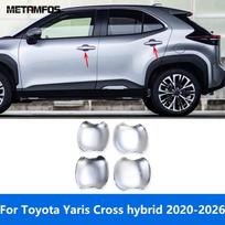 Skirta Toyota Yaris Cross hibridui -2024 2025 2026 Chromuotos šoninių durų rankenėlių dubenėlių apdailos apsauginis dangtelis Priedai Automobilio stilius