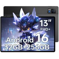 DOOGEE U13 Planšetė Android 16 13 colių, 32GB+256GB/2TB, Žaidimų aštuonių branduolių vaikams 11000mAh, Planšetė su keturiais garsiakalbiais, 13MP+5MP juoda
