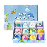 Kids Ocean Bath Bombs Set with Surprise Toys Inside, Bath Salt Balls, Bath Toys for Boys Girls Gift A