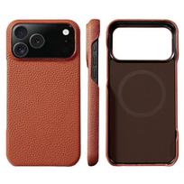for Magsafe Case for iPhone 17 Air 15 16 Pro Max 17Pro Lychee Natural Cowhide Leather Magnetic Protector  Phone Back Cover iPhone Air