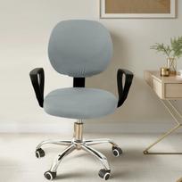 Plain Spandex Stretchable Desk Office Computer Chair Seat Covers Washable Rotating Backrest Cushion Pets Protectors Slipcover 2pc(Covers Only)