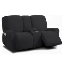 8pcs/set Recliner Sofa Covers All-inclusive Loveseat Center Console Sofa Covers 2 Seater Elastic Couch Slipcovers Anti-dirty