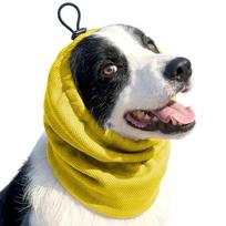 Kvėpuojanti šunų vėsinanti galvos apdangalas Elastingas tinklelis Gyvūnų snood'as Šunų vėsinimo bandana Vasaros sezonas S geltona