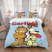 3 dalių patalynės komplektas Garfield šuo Apima 1 antklodę + 2 užvalkalus pagalvėms, be pagalvių užpildų, minkštas, patogus, lengvas, pralaidus orui205 135x200cm
