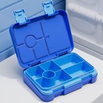 Portable 810ml Lunch Box Divided Interlayer Microwave Oven Bento Box Leakproof Easy to Clean Fork Spoon Preservation Box mėlyna