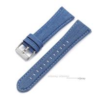 High Quality Retro Watch Strap Band 22mm 24mm Denim Fabric Nylon Watchbands Black Light Blue for Men Women Watch Accessories 22mm