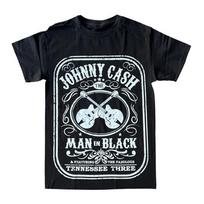Johnny Cash Men Cotton TShirt Vintage Retro Black Country Music Man in Black Tennessee Men's Clothing Women 2026 Summer T Shi... S įvairiaspalvis