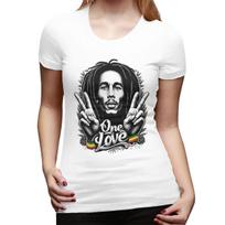 Bob Marley Reggae TShirt for Women Round Neck Streetwear T Shirts Womens Short Sleeve Summer Clothes Tops S