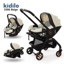 3-in-1 Kūdikio vežimėlis, sulankstomas, prabangus, su lopšiu ir automobiline kėdute, naujagimio komfortas, kompaktiškas ir daugiafunkcionalus smėlis