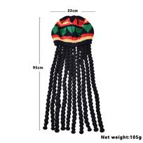 Unisex Megzta Pintinė Kepurė Jamaikietiška Bob Rasta Kepuraitė Hip Hop Kepurė Vyrams Dreadlocks Perukas Bob Marley Karibų Fancy Kostiumo Galvos Apdangalas One Size