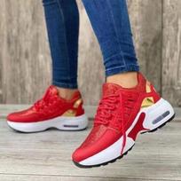 New Fashion Women Comfy Cushion Sneakers Ultra Lightweight Breathable Running Shoes Gym Non-slip Jogging Athletic Walking Shoe Plus Size 35-43 35 raudona