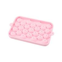 Sphere Silicone Ice Cube Tray with Lid Easy-Release Round Ball Mold for Whiskey Cocktails BPA-Free Stackable Chocolate Jelly Mold rožinė
