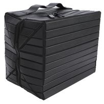 Fold Down Makeup Bag Water Proof Multiple Compartments Foldable Travel Cosmetic Bag Toiletry Organizer Black juoda