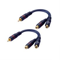 YFFSFDC RCA skirstytuvas RCA vyriškas į 2RCA vaizdo RCA garso mono į stereo žemų dažnių garsiakalbį paauksuotas automobiliui Automobilio navigacija Kabelio gale, moteriškas, garso, Y tipo kabelis,