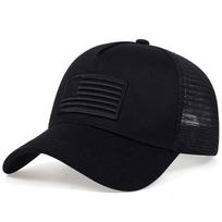 Madingi Amerikos vėliavos siuvinėjimo tinkliniai beisbolo kepurės Pavasario ir vasaros Lauko reguliuojamos laisvalaikio kepurės Apsauganti nuo saulės kepurė Adjustable black
