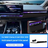 Juodos odos medžiaga Centrinės konsolės prietaisų skydelio apdailos dangtelis BMW 5 serijai G60 i5 2025-2025 Automobilio priedai LHD