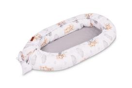 SENSILLO kūdikių lizdas iš muslino TEDDY Grey 80x45 + pagalvė | SILLO-229001 | 5903076323088