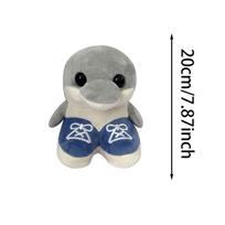 Cute Tralalero Tralala Pink Blue Dolphins Tung Tung Plush Toy Realistic Funny Exquisite Throw Pillow Ornament Gifts For Children mėlyna