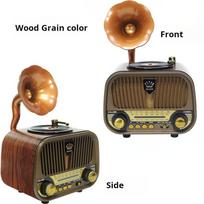 Naujas aukščiausios klasės retro daugiafunkcis visų dažnių radijas, imituojantis patefoną, mini belaidis „Bluetooth“ garsiakalbis, prijungiamas garsiakalbis ruda