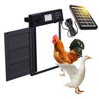 Automatinės vištidės durys, maitinamos saulės energija, pasukamos vištidės durys su laikmačiu ir šviesos jutikliu, automatinės vištidės durys su apsauga nuo prispaudimo