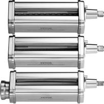 Pasta Attachment for KitchenAid Stand Mixer, Stainless Steel Pasta Roller Cutter Set Including Pasta Sheet Roller, Spaghetti and Fettuccine Cutter, 8
