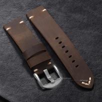 Handmade Cowhide Leather Watchband for Panerai PAM111 441 Brown Leather Strap Soft Men's Bracelet 22mm 24mm 26mm Vintage Band 24mm&no logo