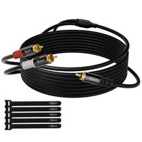 2M RCA RCA to 2RCA Splitter Audio Double Shielded Coaxial Stereo Audio Connection Compatible with Home AV Car Cable, Red/White Cable, Y-Type Cable, juoda