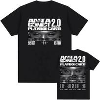 PLAYBOI CART ANTAGONIST TOUR marškinėliai trumpomis rankovėmis medvilniniai vyriški moteriški marškinėliai laisvalaikio mada dainininko grafinis marškinėlis spausdinti marškinėlį T... S įvairiaspalvis