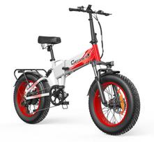 Cheevalry CF1000-1 Visureigis Elektrinis Dviratis 1000W Variklis 48V20Ah Baterija 20 Colių Stori Padangos 150KG Keliamoji Galia Lauko Važiavimui E-Kalnų Dviratis balta raudona spalva