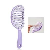 Long Ergonomic Handle Hair Brush Slip Proof For Auto Cleaning Volumizing Effect And Painless Detangling Soft Bristles