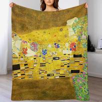 The Kiss Gustav Klimt Throw Blanket Warm Plush Fuzzy Blanket for Living Room 102x76cm(40x30in)