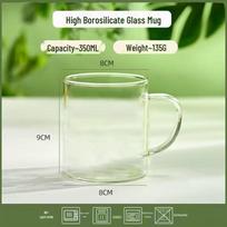 Karščiui atsparių stiklinių puodelių rinkinys - Stilingi sulčių ir pieno puodeliai su rankenėlėmis (2025 m. leidimas) High Borosilicate