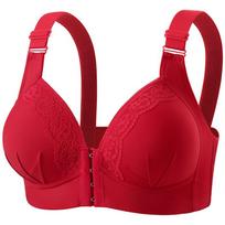 Upgraded Front Buckle Seamless Lift: Lightweight, 3D Support, Wire-Free Anti-Sagging Bra with Beautiful Back 40/90 red