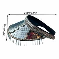 Classic Disco Ball Helmet Mirror Glitter Ball Helmets Hat Club Bar Party Full Glass Reflective Disco Shiny Hat for Costume Party