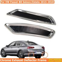 Fo VW Passat B8 Saloon/Estate Stainless Steel Chrome Exhaust Deflector Frame 2015-2018 Rear Rline Tuning Highline TSU FSU