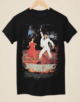 Šeštadienio vakaro karštinė - Filmo plakato įkvėptas unisex juodas marškinėlis Unisex marškinėlis XXL