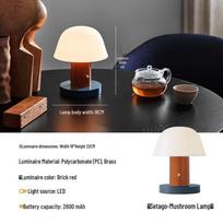 Nordic Rechargeable Mushroom Table Lamp plytų raudona spalva