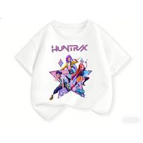 2026 Fun Huntrix Kpop Demonų Medžiotojų Marškinėliai Berniukams Mergaitėms Gerbėjams Dovana Vasaros Apvalia Kaklo Trumpomis Rankovėmis Marškinėliai Madingi Vaikų Marškinėliai 110